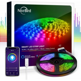 NiteBird SL2 Ταινία LED Τροφοδοσίας 12V RGB Μήκους 5m και 30 LED ανά Μέτρο με Τροφοδοτικό Τύπου SMD5050