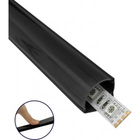 GloboStar Προφίλ Αλουμινίου Γωνιακό με Μαύρο Οπάλ Κάλυμμα για 1 Σειρά Ταινίας LED 3m (5τμχ) 70816-3M GloboStar Προφίλ Αλουμινίου Γωνιακό με Μαύρο Οπάλ Κάλυμμα για 1 Σειρά Ταινίας LED 3m (5τμχ) 70816-3M
