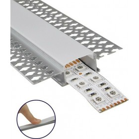 GloboStar Προφίλ Αλουμινίου Γυψοσανίδας Χωνευτό για 2 Ταινίες LED Press On Milky Cover Trimless 70819-1M GloboStar Προφίλ Αλουμινίου Γυψοσανίδας Χωνευτό για 2 Ταινίες LED Press On Milky Cover Trimless 70819-1M