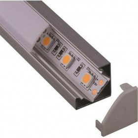 Eurolamp Προφίλ Αλουμινίου Μονό Γωνιακό 45° 147-70763 Eurolamp Προφίλ Αλουμινίου Μονό Γωνιακό 45° 147-70763