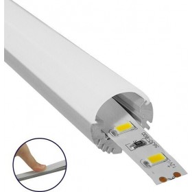 GloboStar Προφίλ Αλουμινίου Εξωτερικό Στρογγυλό Κρεμαστό για Ταινία LED Press On Milky Cover 70817-1M GloboStar Προφίλ Αλουμινίου Εξωτερικό Στρογγυλό Κρεμαστό για Ταινία LED Press On Milky Cover 70817-1M