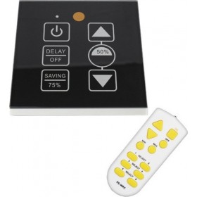 GloboStar Ασύρματο Dimmer Αφής με Τηλεχειριστήριο Επιτοίχιο 220 Volt 200 Watt Trailing Edge Μαύρο 50040