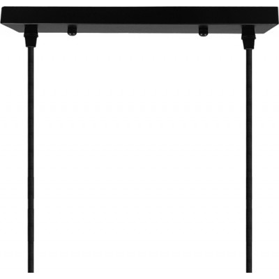GloboStar Ροζέτα Φωτιστικού Οροφής DIY Ορθογώνια 300x50mm με 2 Τρύπες Μαύρη σε Μαύρο Χρώμα 90820