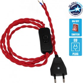 GloboStar Κρεμαστό Whip με Μαύρο Διακόπτη - Πρίζα Κόκκινο Καλώδιο 1.4m σε Κόκκινο Χρώμα 91034 GloboStar Κρεμαστό Whip με Μαύρο Διακόπτη - Πρίζα Κόκκινο Καλώδιο 1.4m σε Κόκκινο Χρώμα 91034