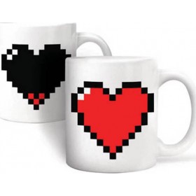 Kikkerland Heart Heat Change Κούπα Κεραμική Λευκή 330ml Kikkerland Heart Heat Change Κούπα Κεραμική Λευκή 330ml