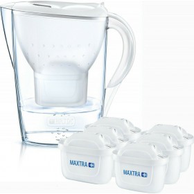 Brita Marella Cool Κανάτα Σερβιρίσματος Πλαστική Λευκή με 6 Ανταλλακτικά Φίλτρα Maxtra+ 2400ml