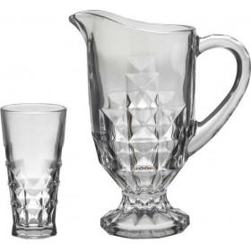 Click Κανάτα Σερβιρίσματος με Ποτήρια Γυάλινη Transparent 1000mlΚωδικός: 6-60-504-0040 