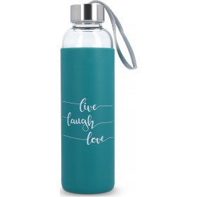 "Navaris Live Navaris Live, Laugh, Love Μπουκάλι Νερού Γυάλινο με Βιδωτό Καπάκι Μπλε 550mlΚωδικός: 51823.78.02