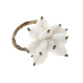 Espiel Δαχτυλίδι Πετσέτας Μεταλλικό σε Λευκό Χρώμα 6τμχ