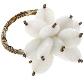 Espiel YRA216K6 Δαχτυλίδι Πετσέτας Μεταλλικό σε Λευκό Χρώμα 6τμχ