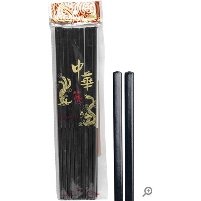 Chopsticks Ξύλινα σε Μαύρο Χρώμα 10τμχ