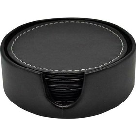 Ankor Σουβέρ Στρογγυλό από Δερματίνη με Βάση Μαύρο 10cm 6τμχΚωδικός: 802791 