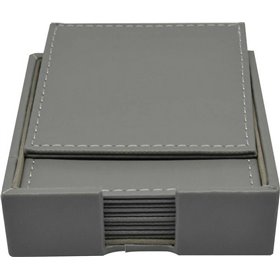 Ankor Σουβέρ από Δερματίνη με Βάση Γκρι 10x10cm 6τμχΚωδικός: 802784 