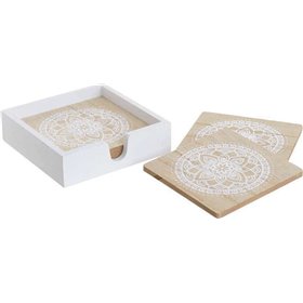 Inart Natural Σουβέρ Ξύλινο με Βάση Μπεζ 11x11cm 6τμχΚωδικός: 3-70-686-0056 