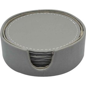Ankor Σουβέρ Στρογγυλό από Δερματίνη με Βάση Γκρι 10cm 6τμχΚωδικός: 802821 