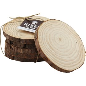 Σουβέρ Στρογγυλό Ξύλινο Καφέ 6τμχ