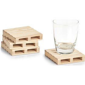 Σουβέρ Ξύλινο Μπεζ 10x10cm 4τμχΚωδικός: 24075 