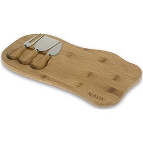 Nava Terrestrial Πλατώ Σερβιρίσματος Τυριών Ξύλινο με Μαχαίρια &amp Πιρούνι 33x18x1.4cm 4τμχΚωδικός: 10-107-011 