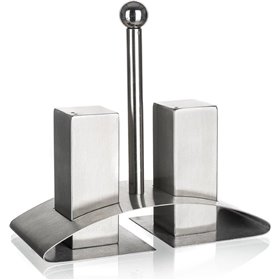 Sitram Σετ Αλατοπίπερο Inox με Βάση 2τμχ Sitram Σετ Αλατοπίπερο Inox με Βάση 2τμχ