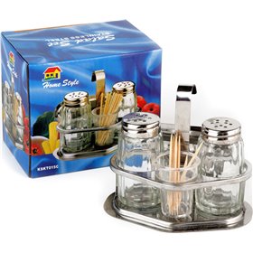 Homestyle Σετ Αλατοπίπερο Γυάλινο με Βάση 3τμχ Homestyle Σετ Αλατοπίπερο Γυάλινο με Βάση 3τμχ