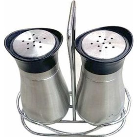 Σετ Αλατοπίπερο Inox με Βάση 2τμχ