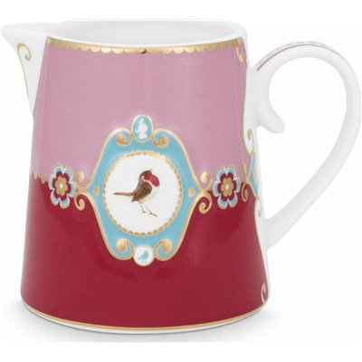 PiP Studio Love Birds Medallion Γαλατιέρα Σερβιρίσματος από Πορσελάνη Red-Pink