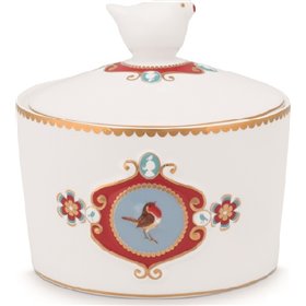 PiP Studio Love Birds Medallion Ζαχαριέρα Σερβιρίσματος από Πορσελάνη σε Λευκό Χρώμα PiP Studio Love Birds Medallion Ζαχαριέρα Σερβιρίσματος από Πορσελάνη σε Λευκό Χρώμα