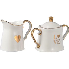 Artekko Amore Σετ Γαλατιέρα & Ζαχαριέρα Σερβιρίσματος από Πορσελάνη σε Λευκό Χρώμα 2τμχ Artekko Amore Σετ Γαλατιέρα & Ζαχαριέρα Σερβιρίσματος από Πορσελάνη σε Λευκό Χρώμα 2τμχ