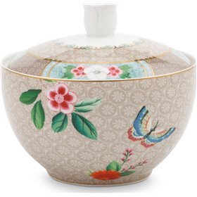 PiP Studio Blushing Birds Ζαχαριέρα Σερβιρίσματος από Πορσελάνη σε Γκρι Χρώμα PiP Studio Blushing Birds Ζαχαριέρα Σερβιρίσματος από Πορσελάνη σε Γκρι Χρώμα