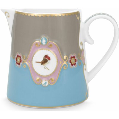 PiP Studio Love Birds Medallion Γαλατιέρα Σερβιρίσματος από Πορσελάνη Blue-Khaki