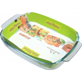 Max Home Ορθογώνιο Πυρίμαχο Σκεύος Γυάλινο 3700ml