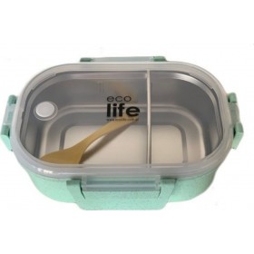 Ecolife Δοχείο Φαγητού Πλαστικό Light Green Κατάλληλο για Φούρνο Μικροκυμάτων 900mlΚωδικός: 33-BO-9074 