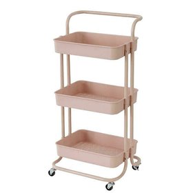 Ankor Τρόλει Κουζίνας Μεταλλικό σε Ροζ Χρώμα 3 Θέσεων 43x36x86cm