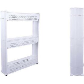 Τρόλει Κουζίνας Πλαστικό σε Λευκό Χρώμα 3 Θέσεων 53x11x71cm