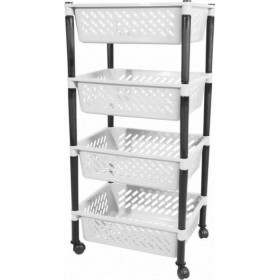 Τρόλει Κουζίνας Πλαστικό σε Λευκό Χρώμα 4 Θέσεων 30x40x81cm