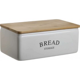 Click Ψωμιέρα με Καπάκι Κεραμική σε Μπεζ Χρώμα 30x19x13cm