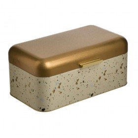 Click Ψωμιέρα με Καπάκι Μεταλλική σε Μπεζ Χρώμα 37x20x16cm