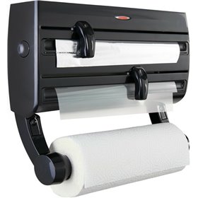 Leifheit Parat F2 Βάση για Χαρτί Κουζίνας Επιτοίχια Πλαστική σε Μαύρο Χρώμα 30x7x35cm 25777