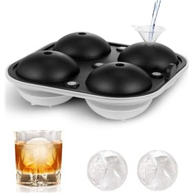 Παγοθήκη Σφαίρα από Σιλικόνη 4 Θέσεων με Καπάκι Μαύρη 4165933 Παγοθήκη Σφαίρα από Σιλικόνη 4 Θέσεων με Καπάκι Μαύρη 4165933