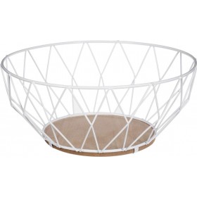 Φρουτιέρα Μεταλλική Λευκή 28x28x11.5cm