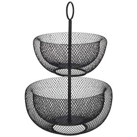 Atmosphera Φρουτιέρα Μεταλλική Μαύρη 29x29x38cm