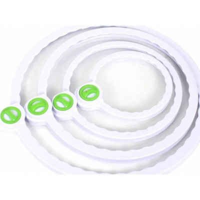 Genius Ideas Instant Sealed Lids Κάλυμμα Δοχείου από Πλαστικό σε Λευκό Χρώμα 041802 4τμχ