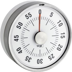 TFA Αναλογικό Χρονόμετρο Κουζίνας Puck Silver 38.1028.02 TFA Αναλογικό Χρονόμετρο Κουζίνας Puck Silver 38.1028.02