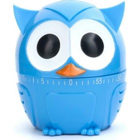 Kikkerland Αναλογικό Χρονόμετρο Κουζίνας Κουκουβάγια ΜπλεΚωδικός: KT36  Kikkerland Αναλογικό Χρονόμετρο Κουζίνας Κουκουβάγια ΜπλεΚωδικός: KT36