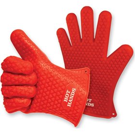 Hot Hands Σετ Γάντια Κουζίνας από Σιλικόνη σε Κόκκινο Χρώμα 2τμχ