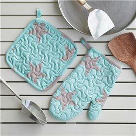 Melinen Star Boy Σετ Γάντι &amp Πιάστρα Κουζίνας Υφασμάτινο σε Μπλε Χρώμα 2τμχ