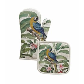 Kentia Amazon Σετ Γάντι &amp Πιάστρα Κουζίνας Υφασμάτινο σε Πράσινο Χρώμα 2τμχ