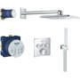 Grohe Smart Control 34706000 Σετ Μίκτης, Τηλέφωνο &amp Κεφαλή Ντουζ Εντοιχισμού Ντουζιέρας 3 Εξόδων Ασημί