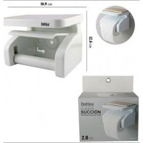 Bathlux 30127 Χαρτοθήκη Επιτοίχια Πλαστική με Βεντούζα Λευκή