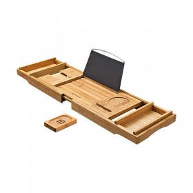 Songmics BCB88Y Ραφιέρα Μπάνιου Bamboo με 1 Ράφι 109x4.5x23cm